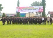 Personil Polres Lampung Timur Upacara Peringatan Hari Pahlawan Ke-79