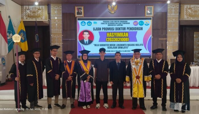 Teliti Musik Lokananta Kerajaan Sriwijaya, Hasyimkan Raih Gelar Doktor Pendidikan Ke-38 Unila