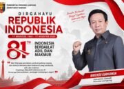Marindo Sekdaprov Lampung Ucapkan Selamat HUT RI ke-81 