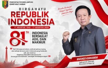 Marindo Sekdaprov Lampung Ucapkan Selamat HUT RI ke-81 