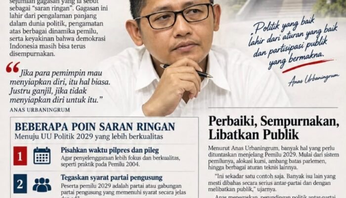 Menuju Pemilu 2029, Anas Urbaningrum Dorong Pembenahan UU Politik dan Pemisahan Pilpres-Pileg
