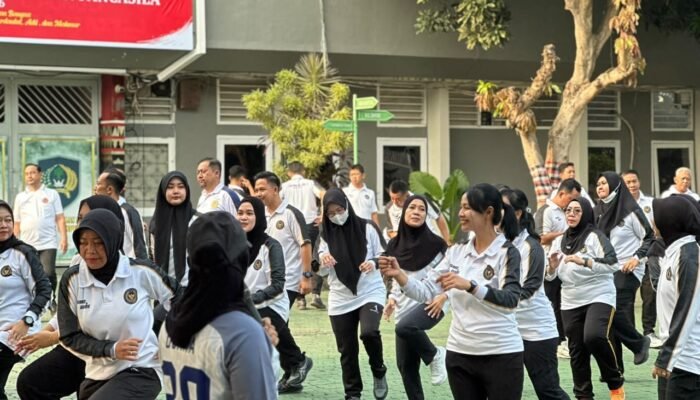 Jaga Kebugaran dan Solidaritas, Petugas Lapas Bandar Lampung Gelar Senam Bersama
