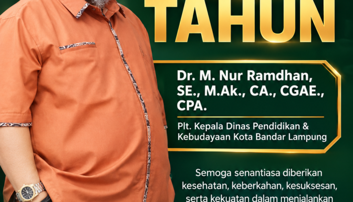 Keluarga Besar Berita-public.com Sampaikan Ucapan Selamat Ulang Tahun untuk Plt. Kadisdikbud Bandar Lampung Dr. M. Nur Ramdhan